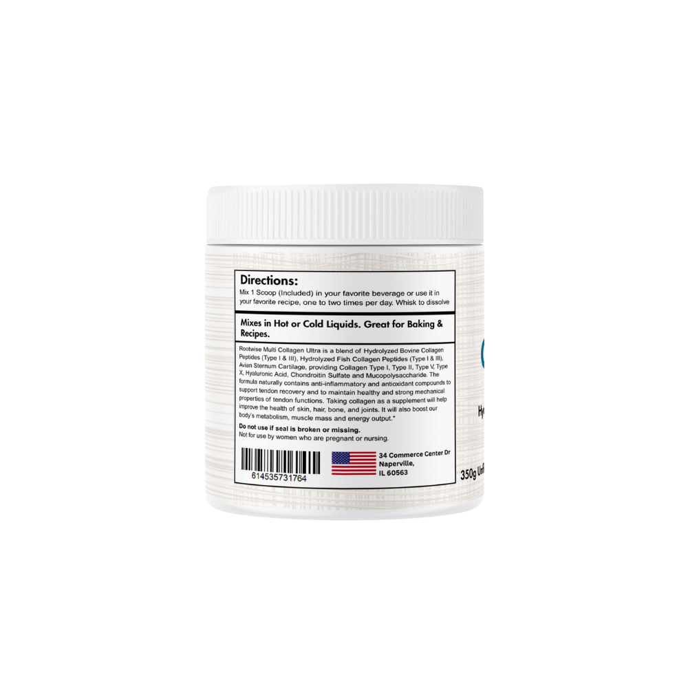 White container with label on a white background