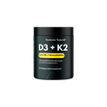 Supplement container labeled 'D3 + K2' by Rootwise Naturals on a white background