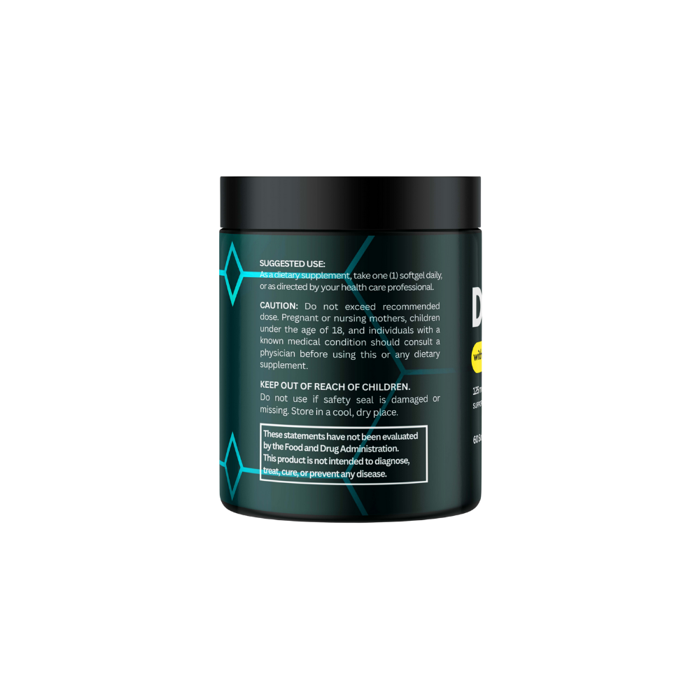 Black container with text on a white background